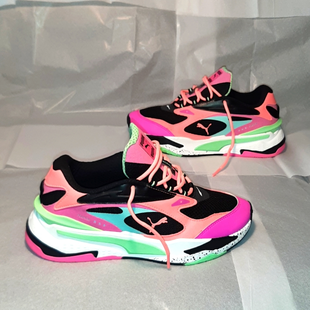 Puma Women's Sneakers - Black, Pink, Green
